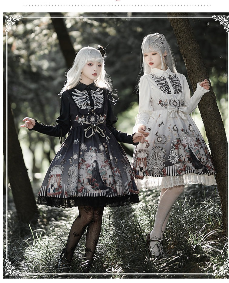 YingLuoFu - Black Fairytale - Gothic Twins Lolita JSK