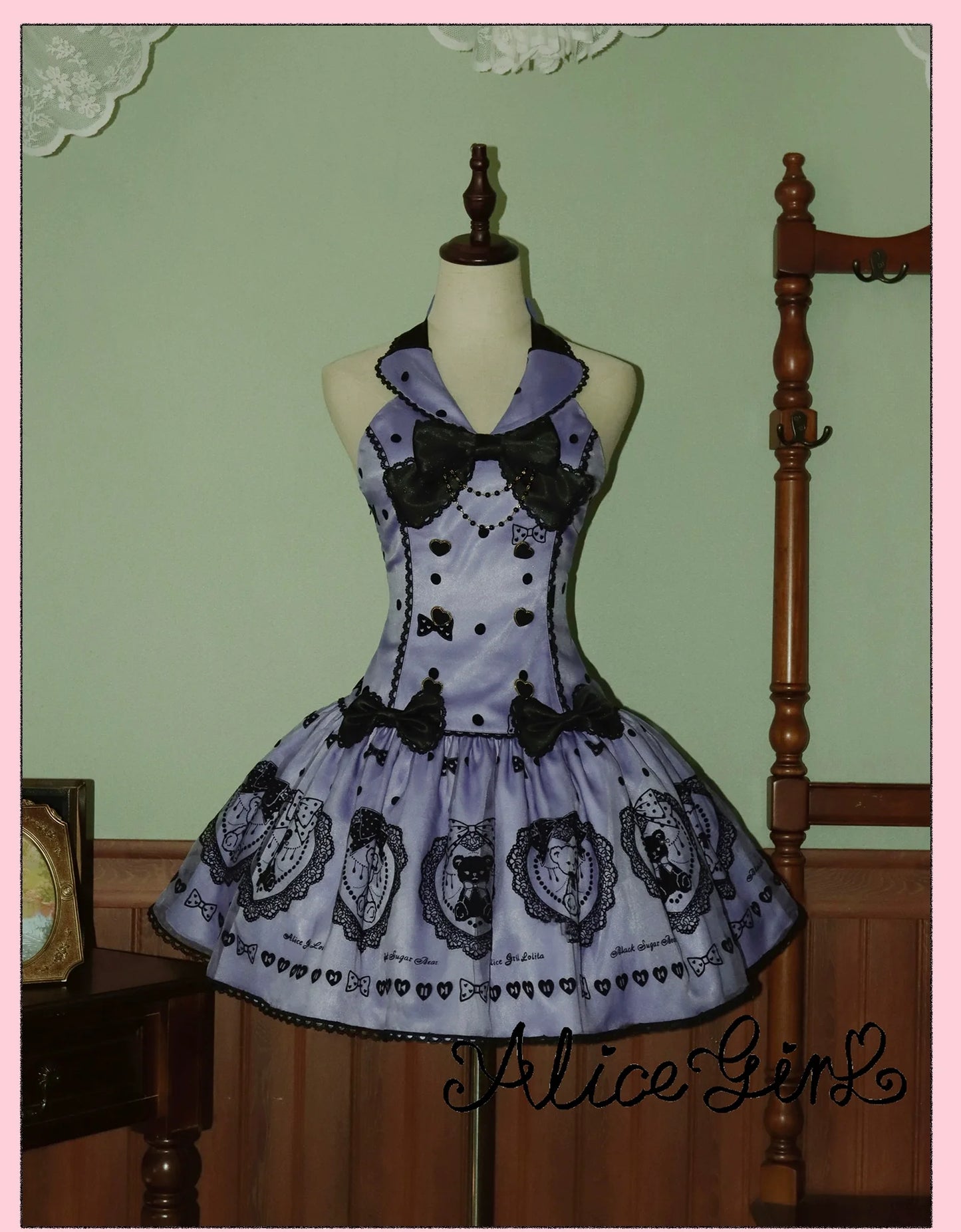 Alice Girl - Brown Sugar Bear - Printed Sweet Lolita Dress, Multiple Styles