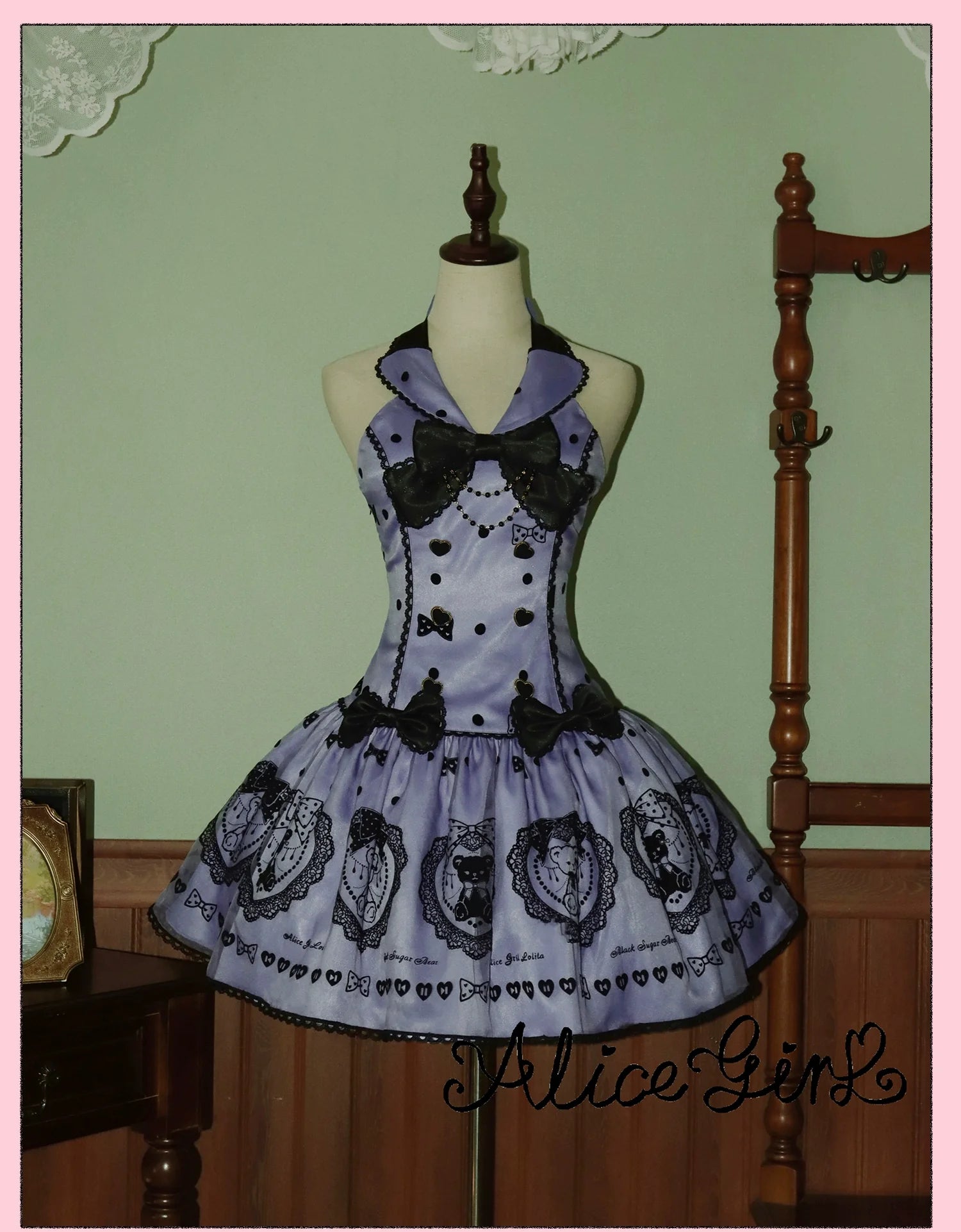 Alice Girl - Brown Sugar Bear - Printed Sweet Lolita Dress, Multiple Styles