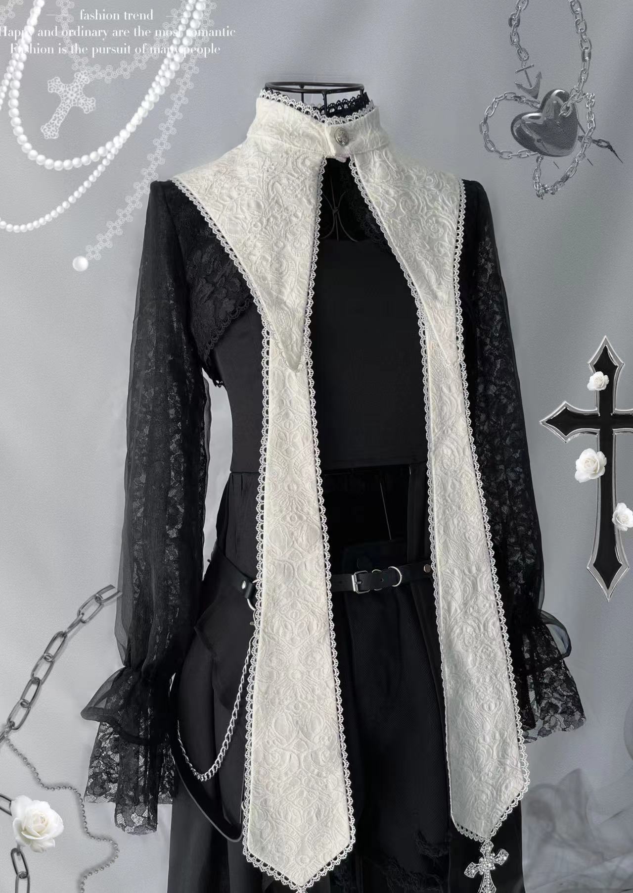 Your Highness - Nun Lolita Gothic OP Dress Full Set