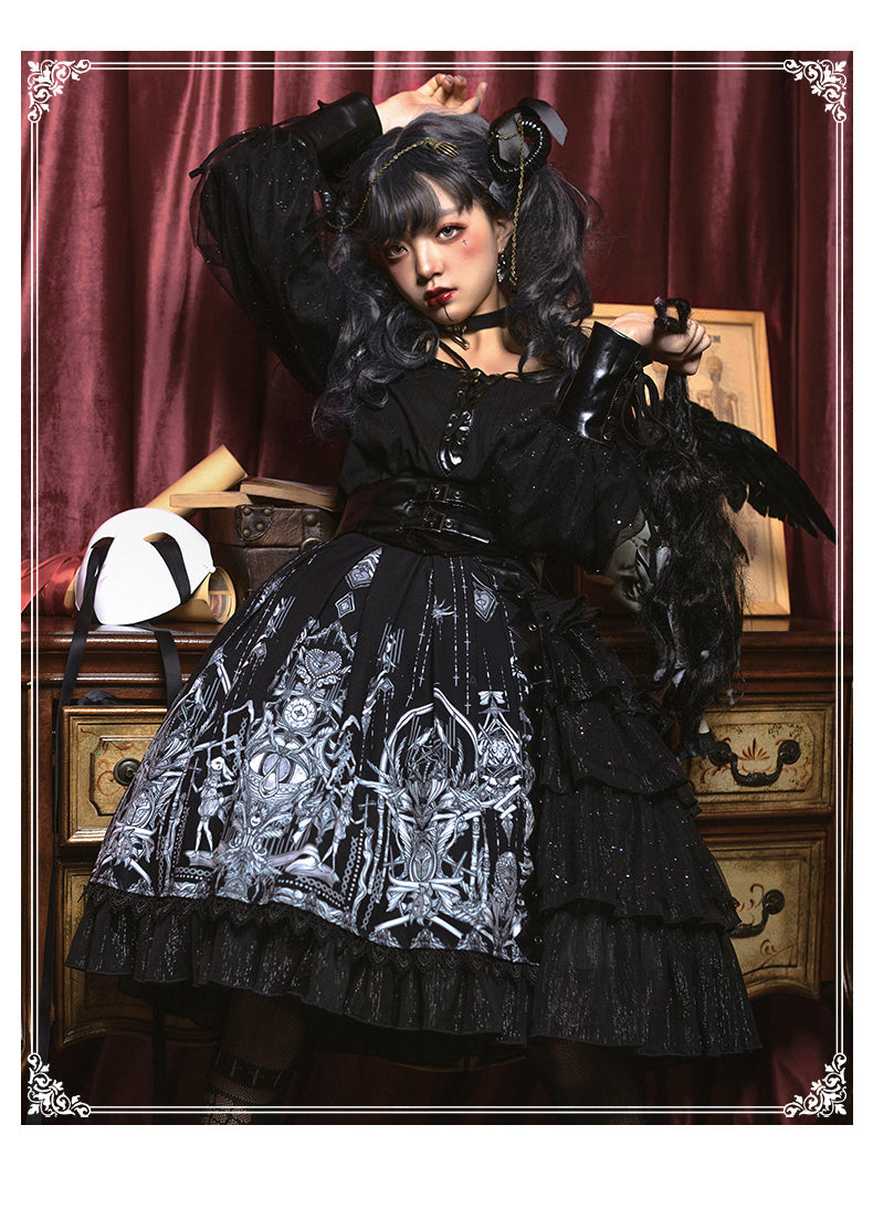 YingLuoFu - Red Heart Eyes - Retro Gothic JSK Dress
