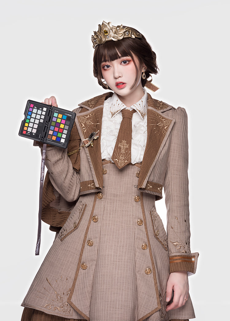 Youpairui - Sheffield - British-style Khaki Ouji Lolita Set