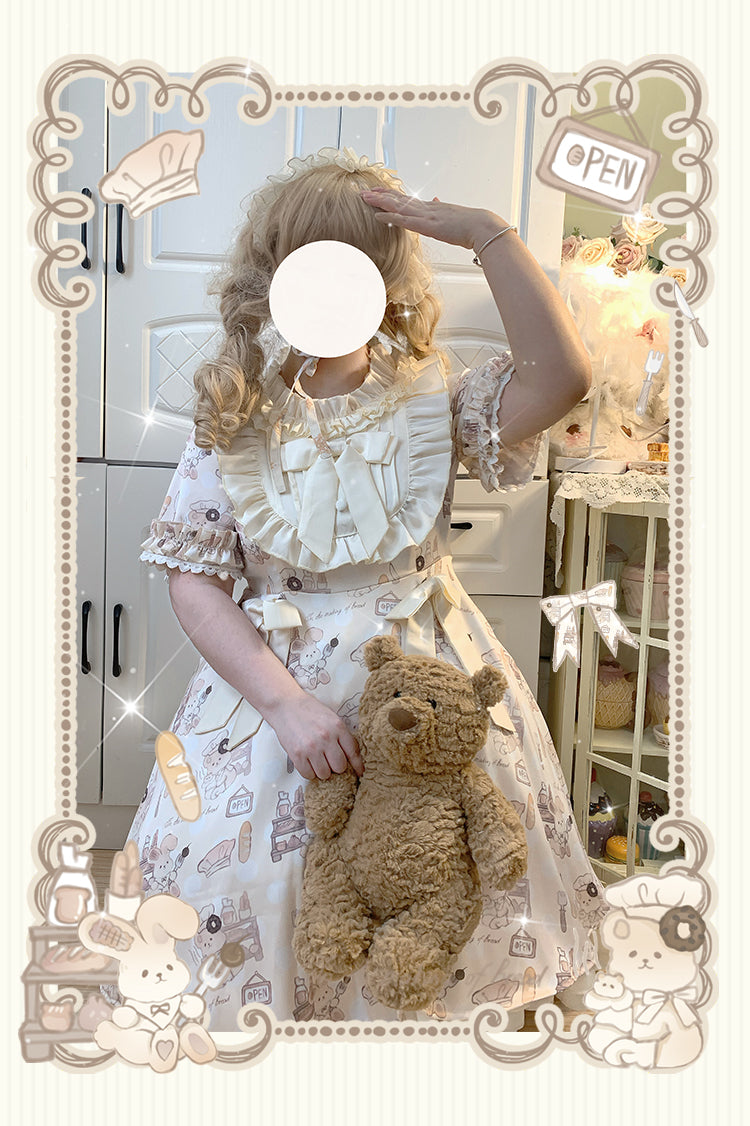 Naomistudio - Cartoon Dogs - Sweet Lolita OP Bows Dress Plus OP