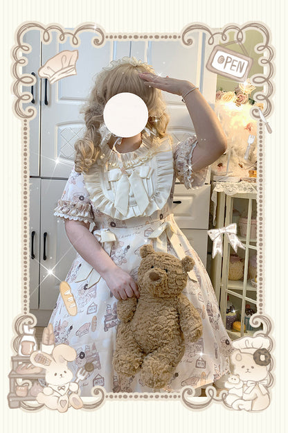 Naomistudio - Cartoon Dogs - Sweet Lolita OP Bows Dress Plus OP