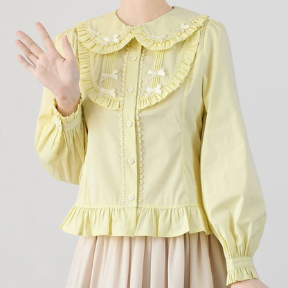 MIST - Sweet Lolita Blouse Doll Collar Lolita Shirt With Bubble Sleeve