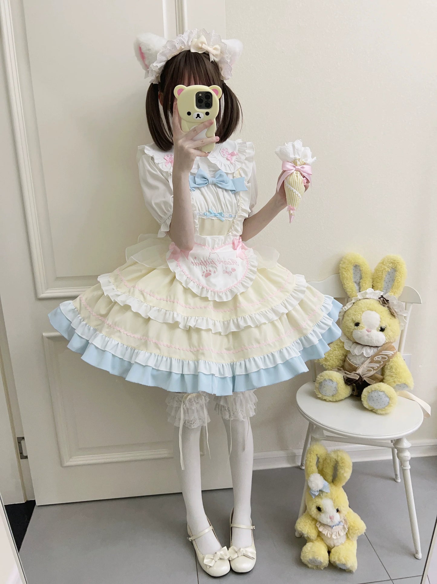 Sugar Girl - Cat Ear Tale - Sweet Lolita Jumper Dress Suspender Dress