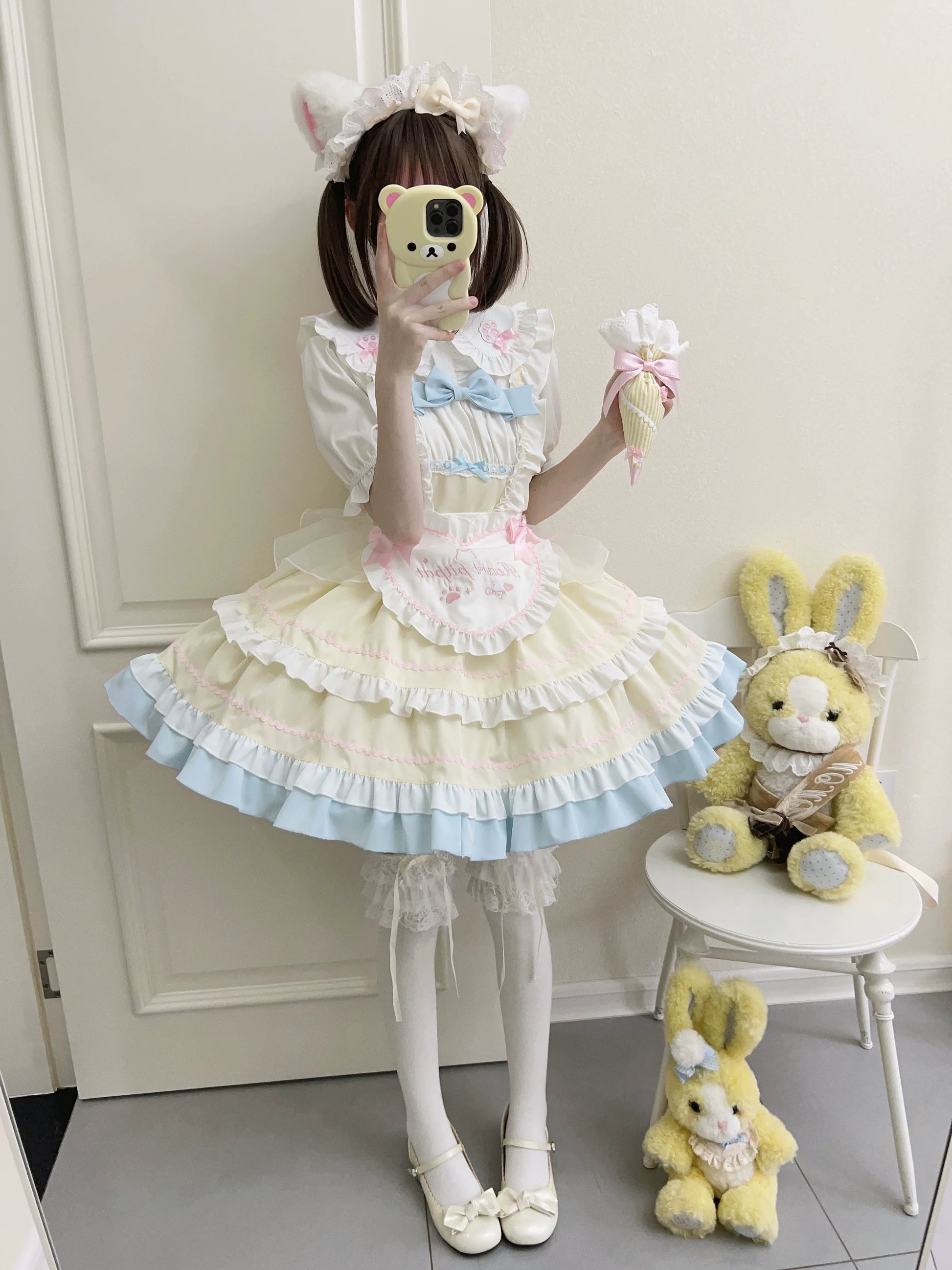Sugar Girl - Cat Ear Tale - Sweet Lolita Jumper Dress Suspender Dress
