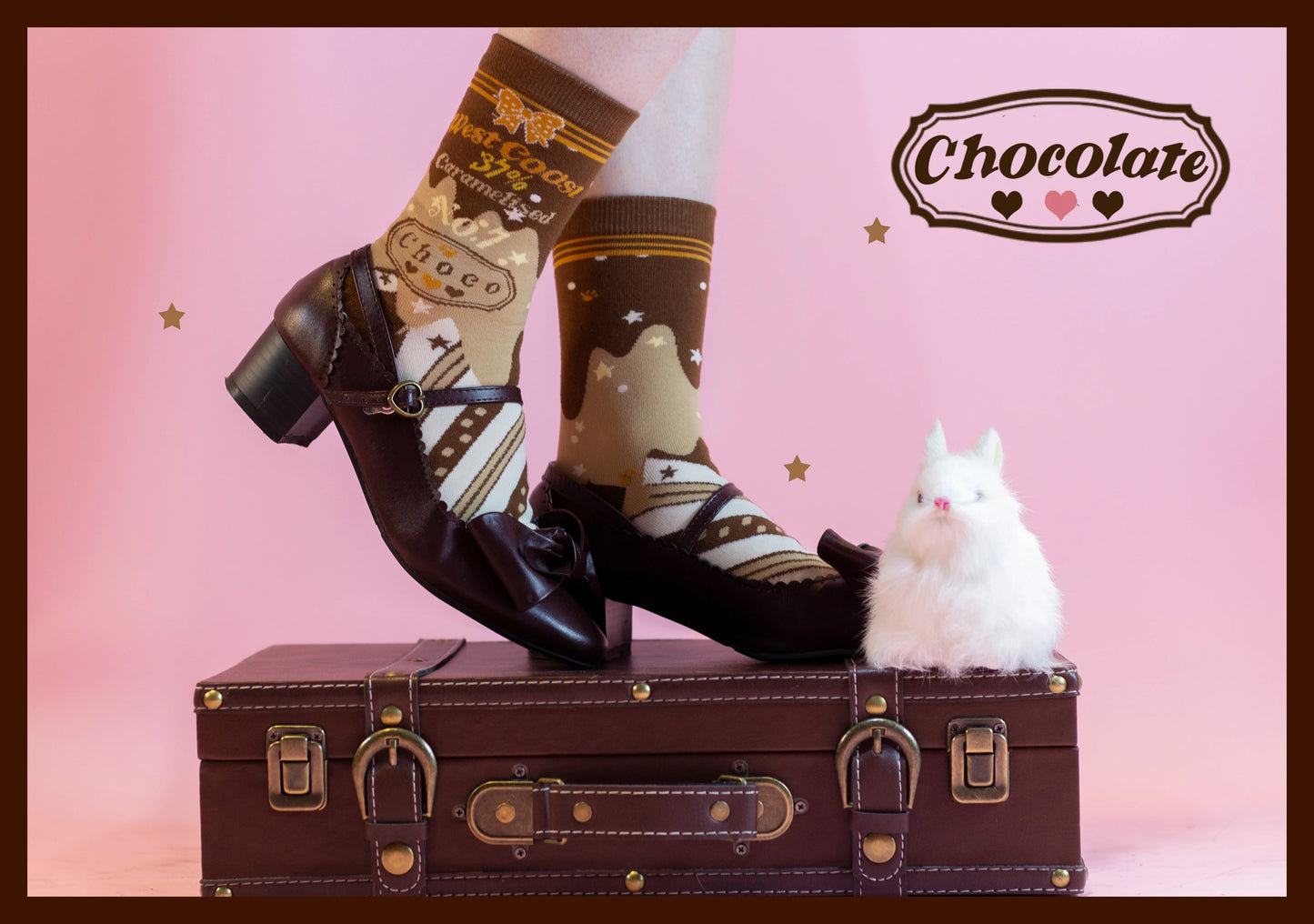 Yukines Box - Kawaii Lolita Chocolate Color Cotton Socks