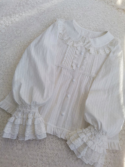 Yilia - Long Sleeve Lovely Lolita Cotton Blouse