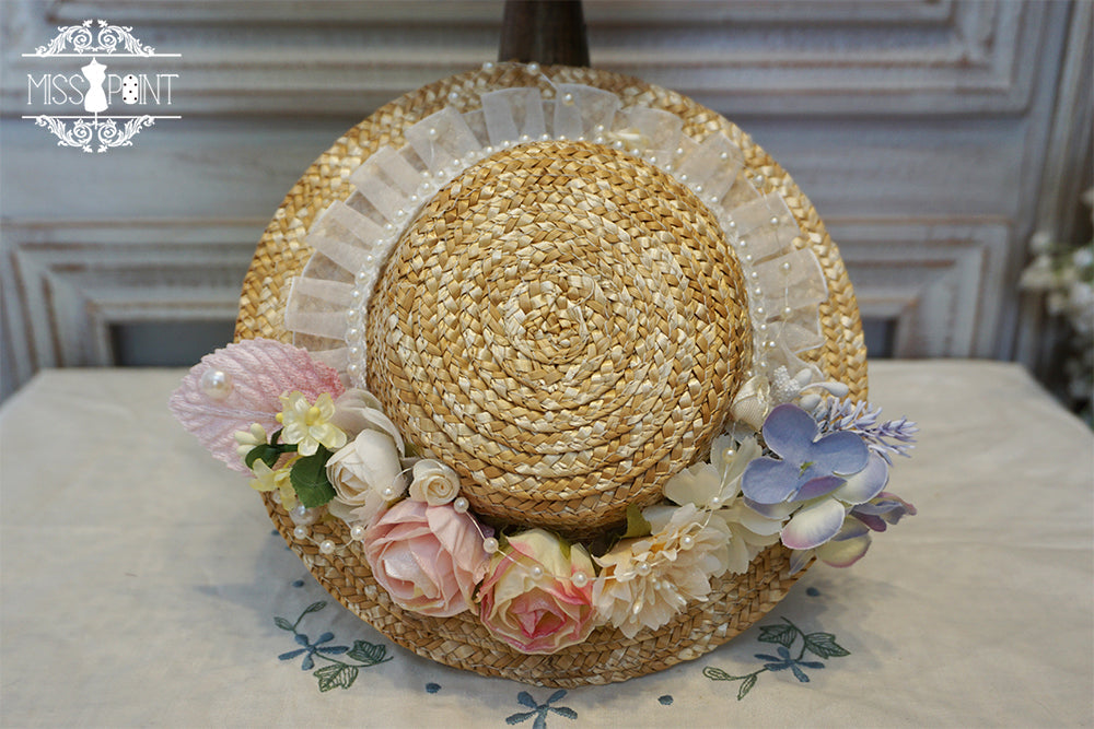 Miss point - Sally's Garden - Country Lolita Straw Top Hat