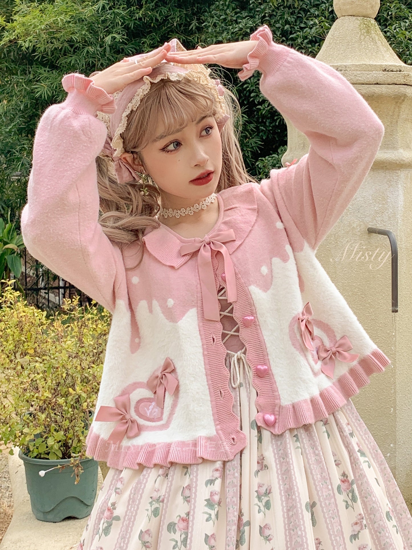 MIST - Beating Heart - Sweet Lolita Thick Sweater Coat Puff Sleeve