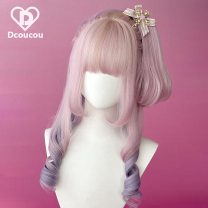 Dcoucou - No-Heart Rabbit 45cm Long Curly Ponytail Wig Multicolors