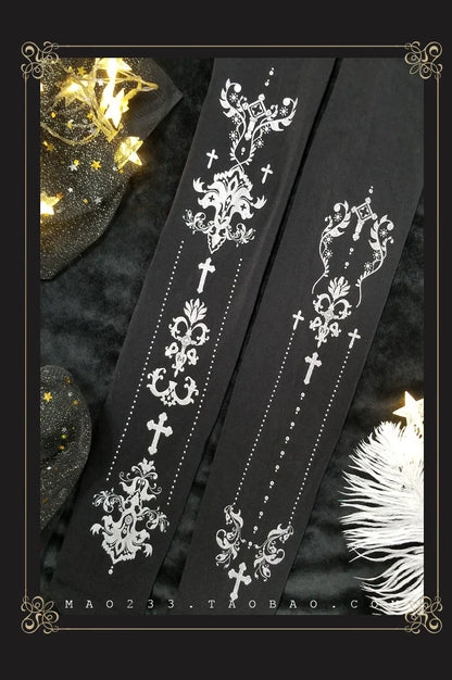 Wulala Mew - Elegant Lolita Pantyhose Daily Gold Foil Printing Tights