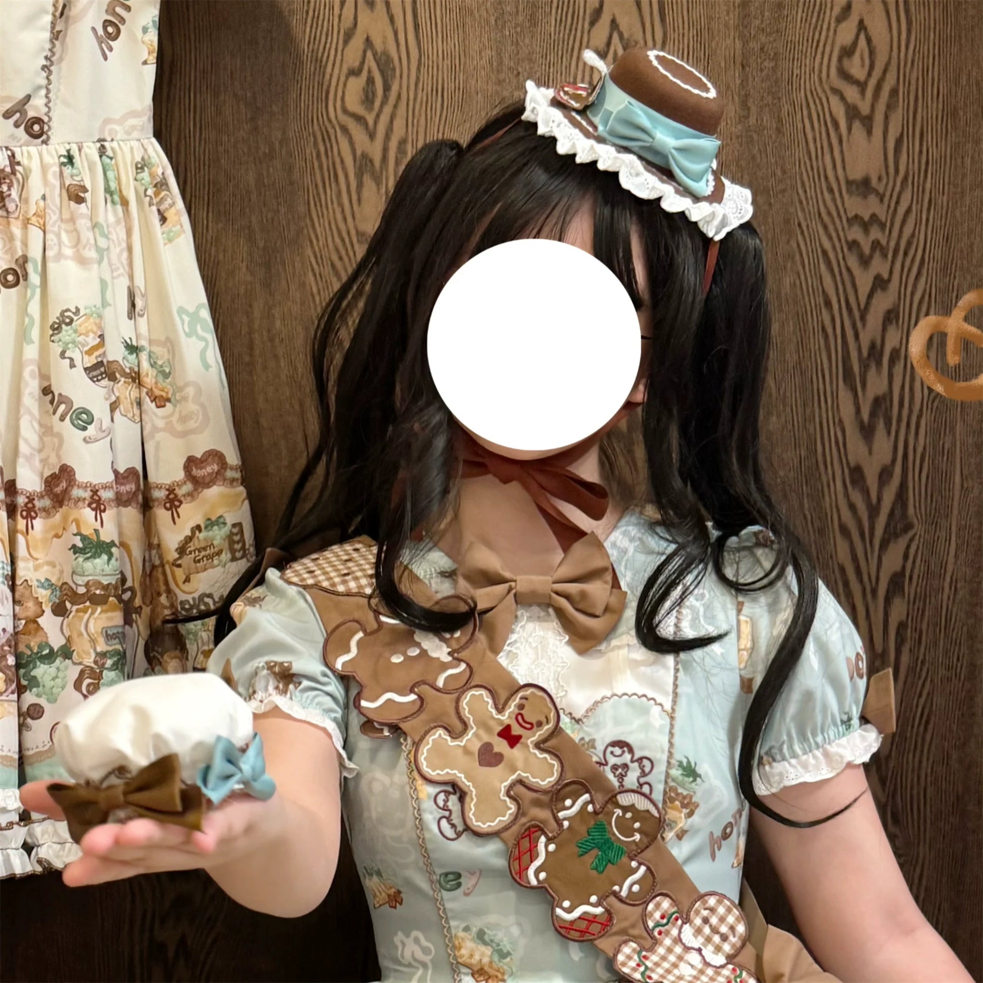 Babyblue - Bear Honey - Sweet Lolita Accessory Gingerbread Man Design