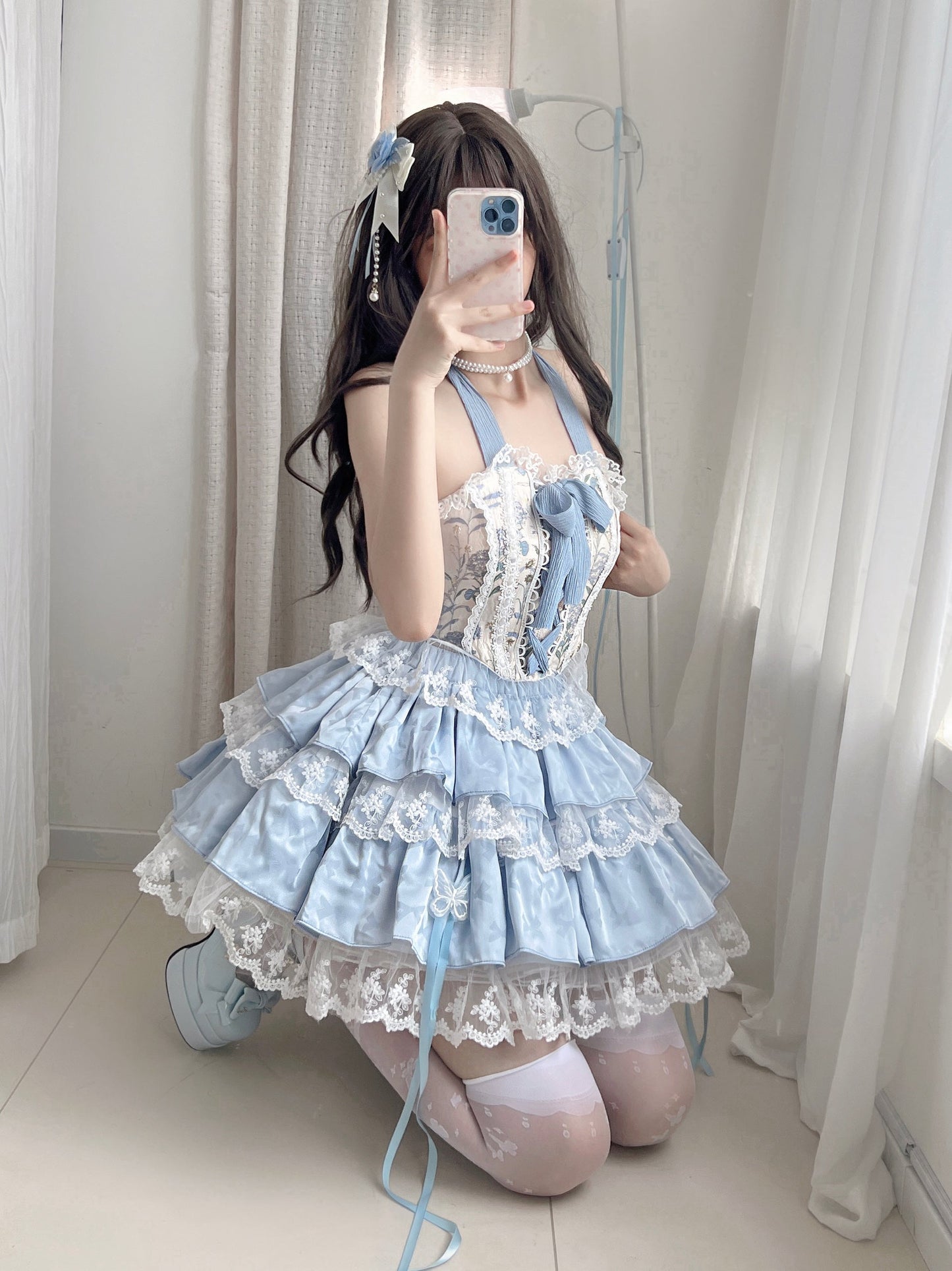 Qianmu - Endless Summer - Sweet Lolita Skirt Set with Ballet-Styled Bodice