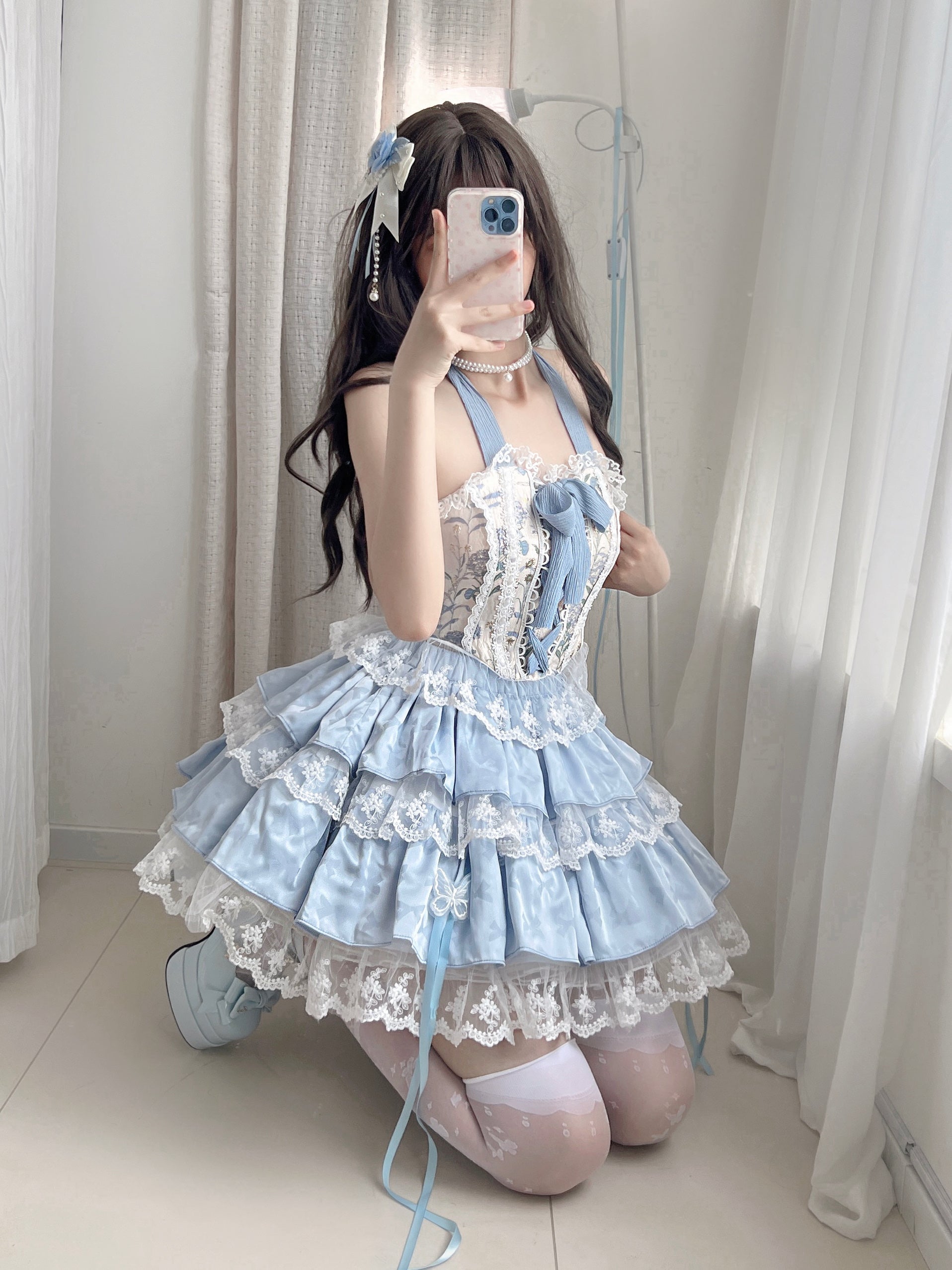 Qianmu - Endless Summer - Sweet Lolita Skirt Set with Ballet-Styled Bodice
