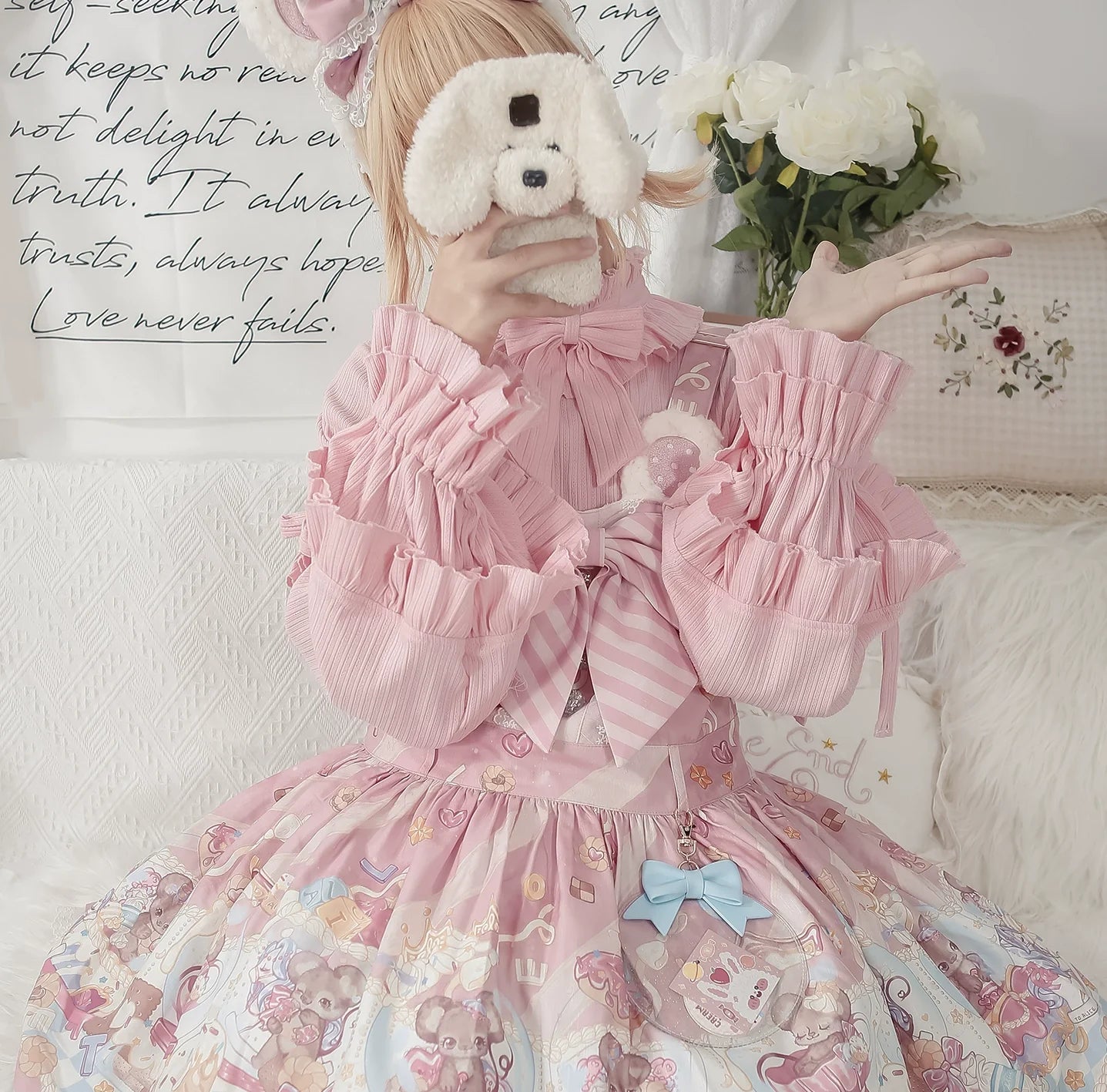 MIST - First Snow - Sweet Lolita Sweater Winter Puff Sleeve Knitting Innerwear