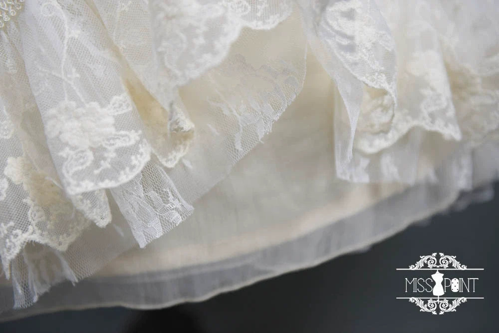 Miss Point - Dawn Girl - Reto Elegant lolita OP Dress Lace Long Sleeve