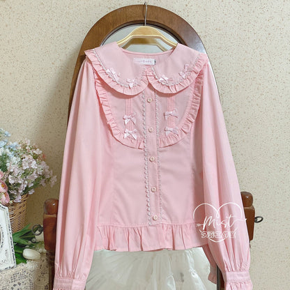 MIST - Sweet Lolita Blouse Doll Collar Lolita Shirt With Bubble Sleeve