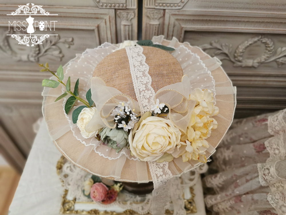 Miss Point - Woody Rose - Elegant Flower Lolita Hat