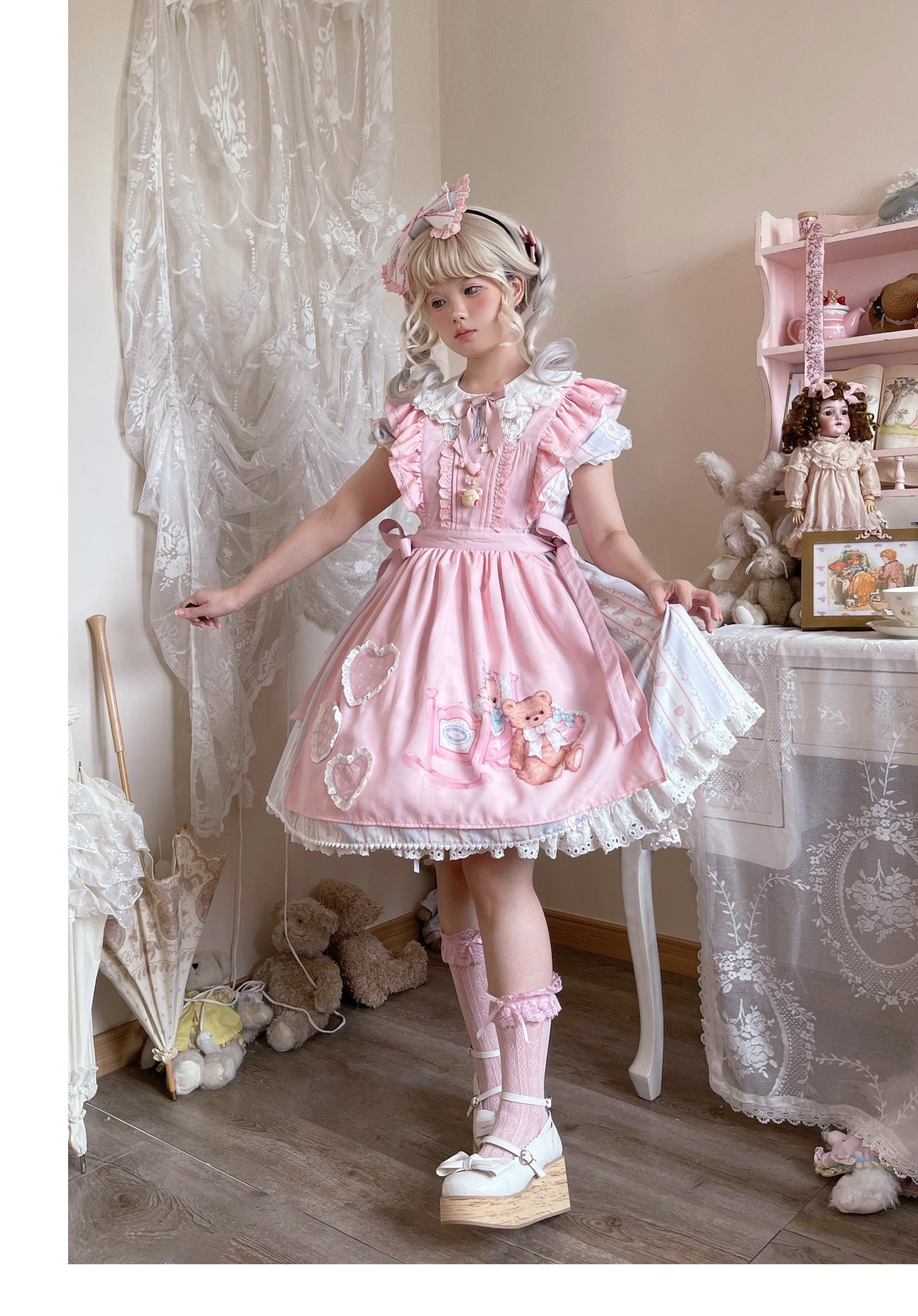 Eternity Spring - Barbie Bear - Sweet Lolita Bear Print JSK and OP