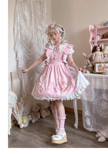 Eternity Spring - Barbie Bear - Sweet Lolita Bear Print JSK and OP