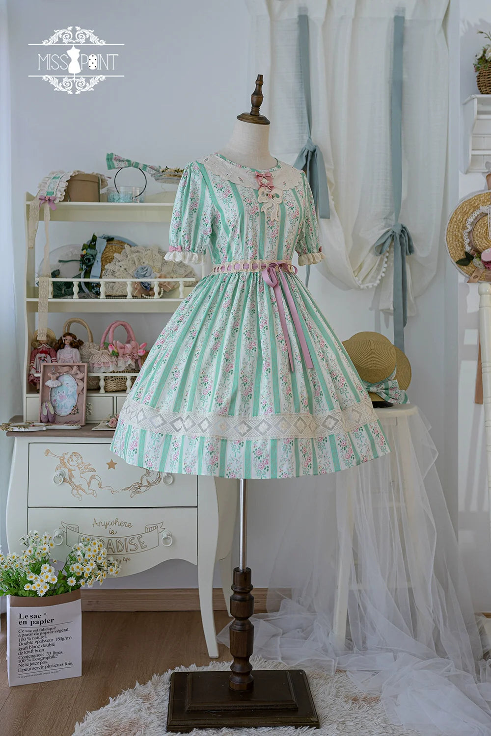 Miss Point - Customized Elegant Lolita OP Dress Cute Daily Girl Short Lolita Dress