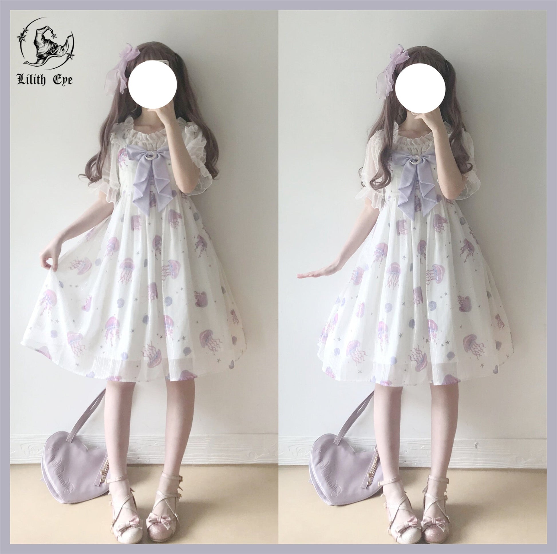 LilithEye - Jellyfish Meteor - Chiffon Fairy Jellyfish Printed Lolita JSK
