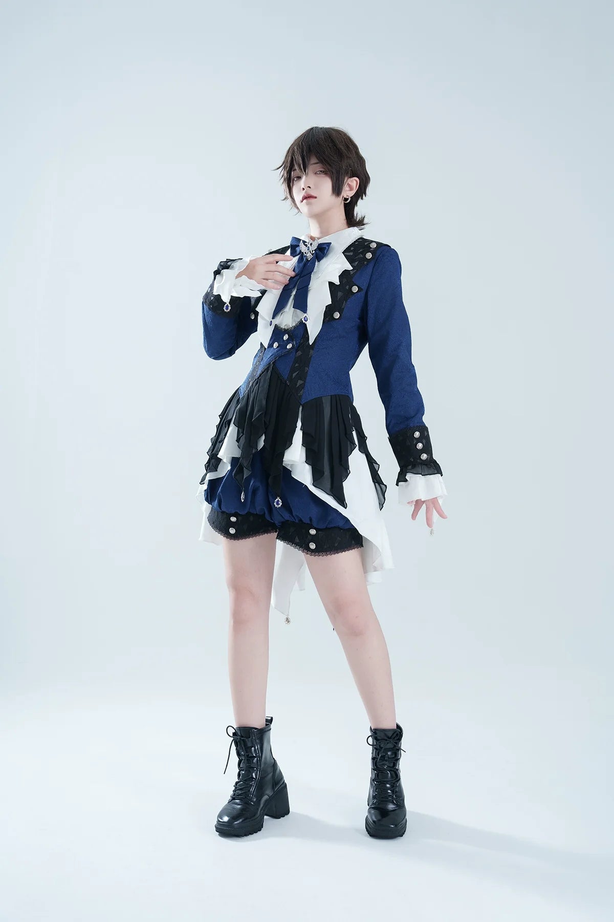 Xiongdoujiang - Chris' Son - Ouji Lolita Coat set, Irregular Hem Dress