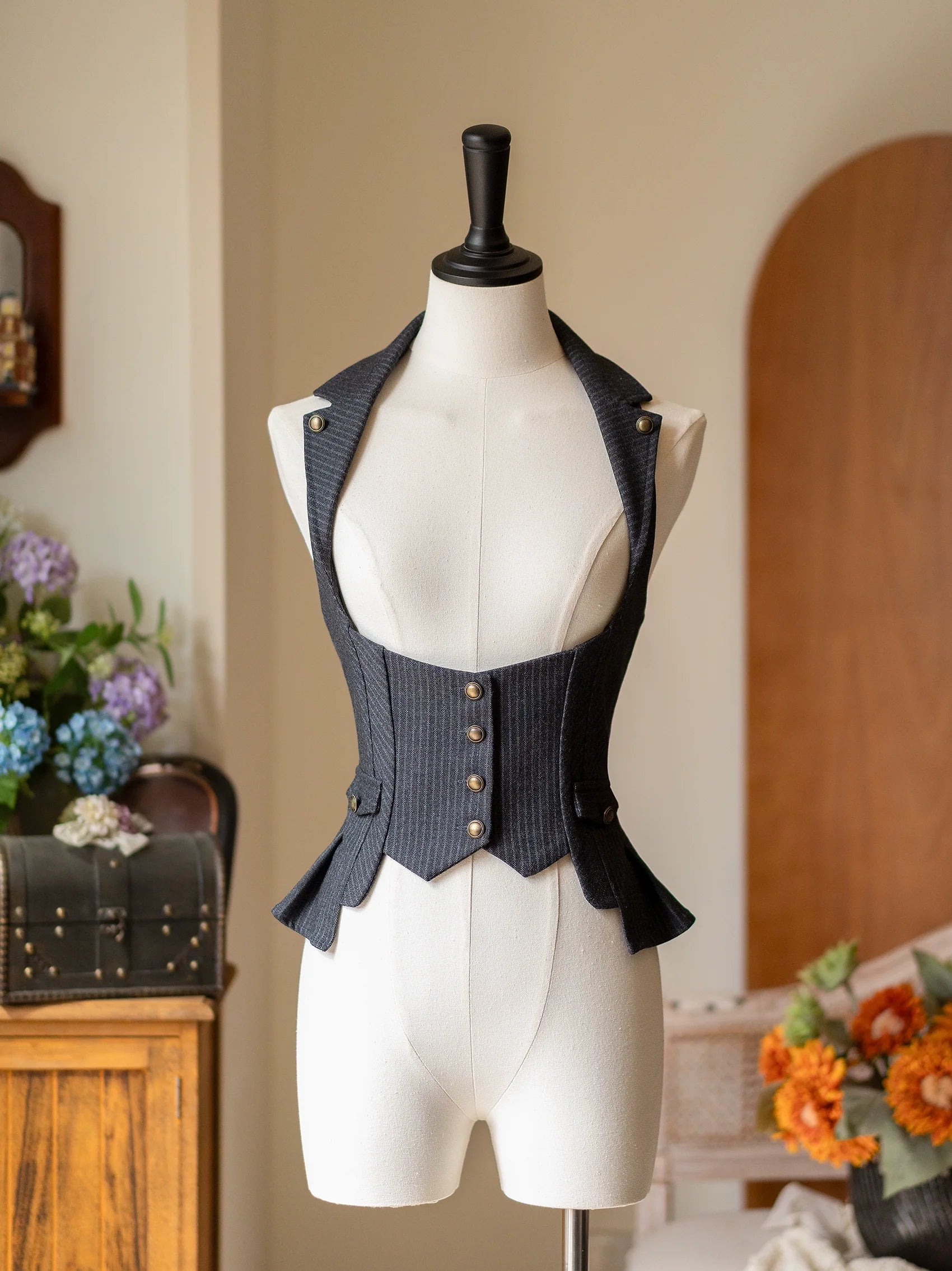 Forest Wardrobe - Forest Contract - Classic Lolita Striped Vest, Elastic Waist