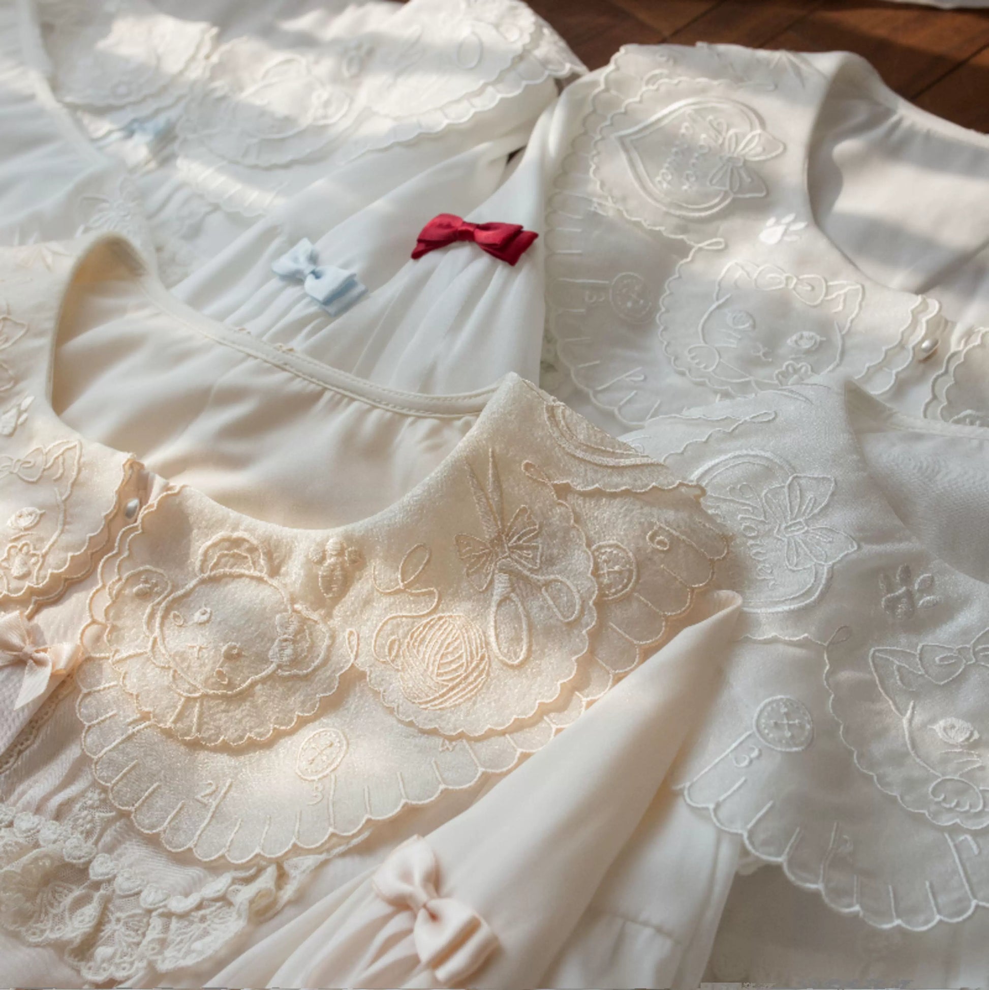 Flower Banquet - Sweet Lolita Blouse Embroidered Shirt with Long Sleeve