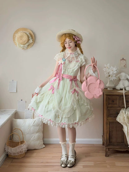 Uncle's Workshop - Fluttering Cherry Spring Strings - Cotton Sweet Lolita JSK Dress