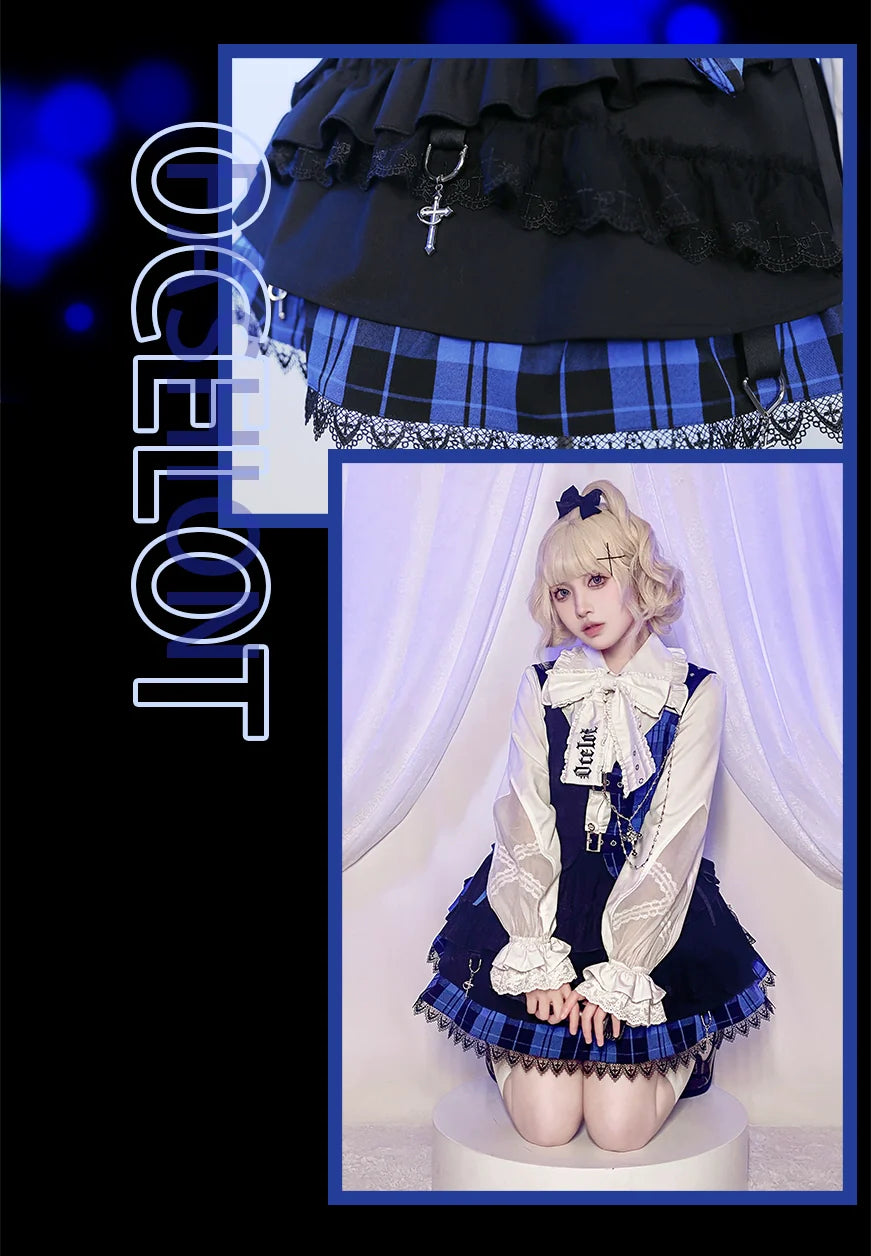 OCELOT - Kalila - Punk Lolita Dress Set Plaid Shorts Set