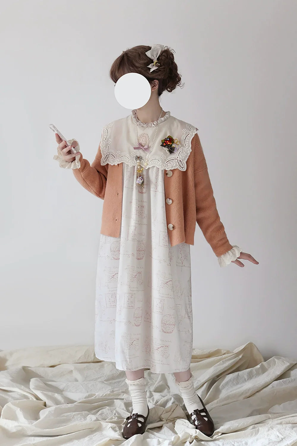 Miss Point - Flowers with Alice - Vintage Lolita Winter Fall Knitted Sweater Coat