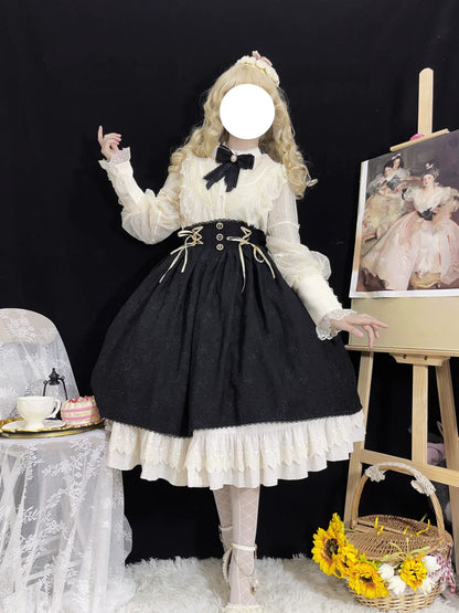 DMFS Lolita - The Heart of the Rose - Elegant Retro Lolita Skirt High Waist SK Blouse
