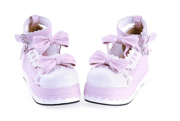 Angelic imprint - Multicolors Sweet Bow Lolita Platform Shoes
