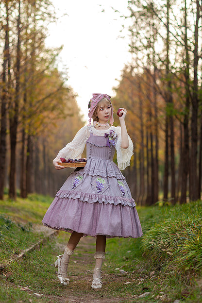 Infanta - Grape Manor - Country Lolita JSK Suit with Grape Embroidery
