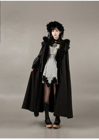 With PUJI - Letter and Poetry ﾂｷ Raven's Night Song - Gothic Lolita Black Cloak