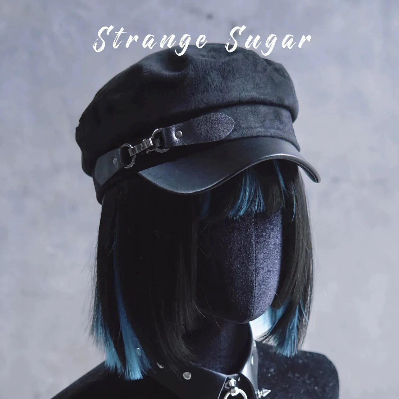 Strange Sugar - Gothic Lolita Hat Leather Buckle Lolita Newsboy Hat