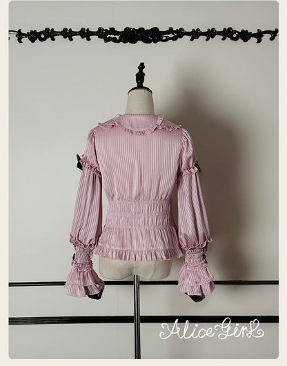 Alice Girl - Bear Chocolate Bar - Kawaii Lolita Blouse, Long Sleeve