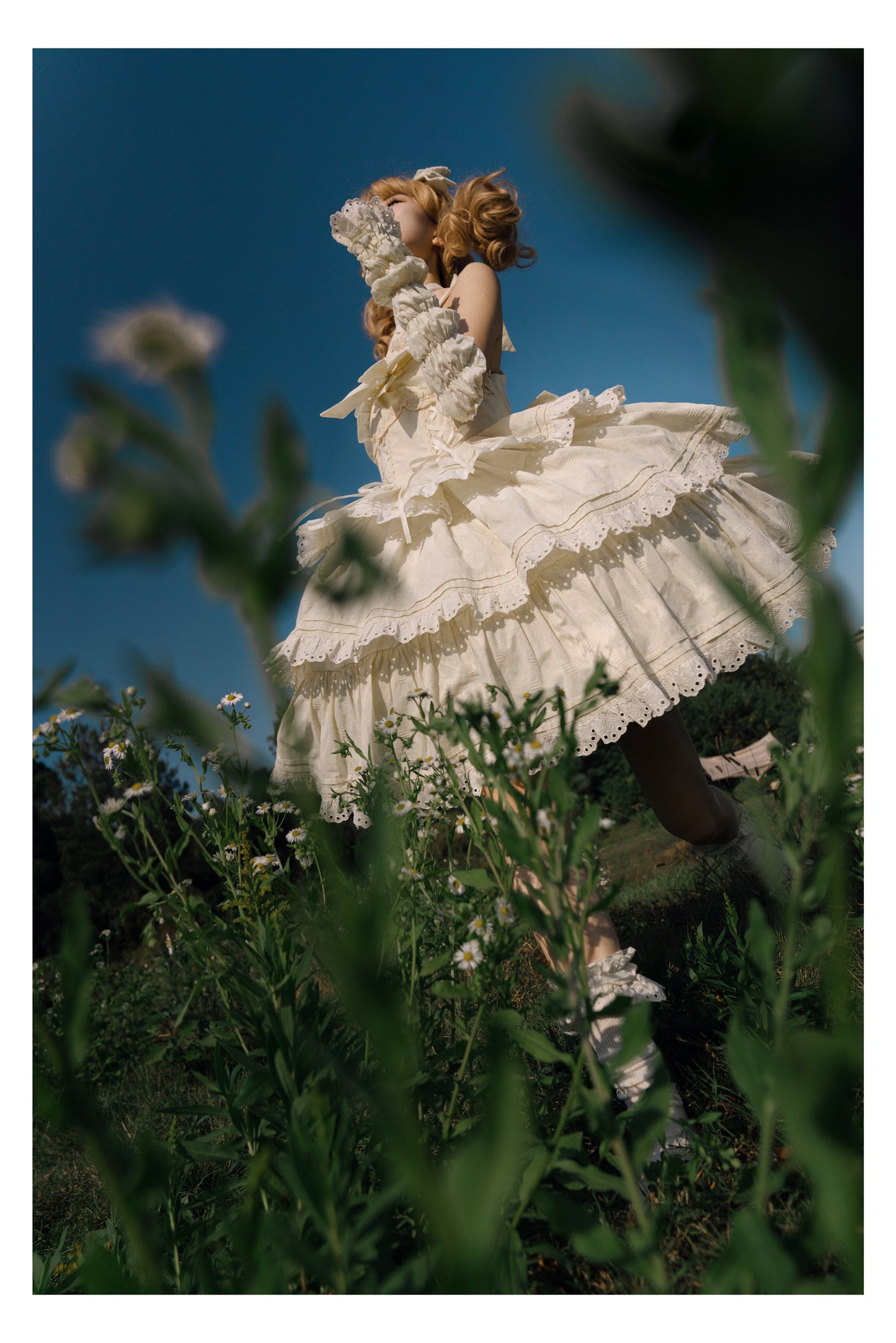 MEEKWIND - Miss Flora - Cotton Sweet Lolita Dress Set Doll-like OP and JSK