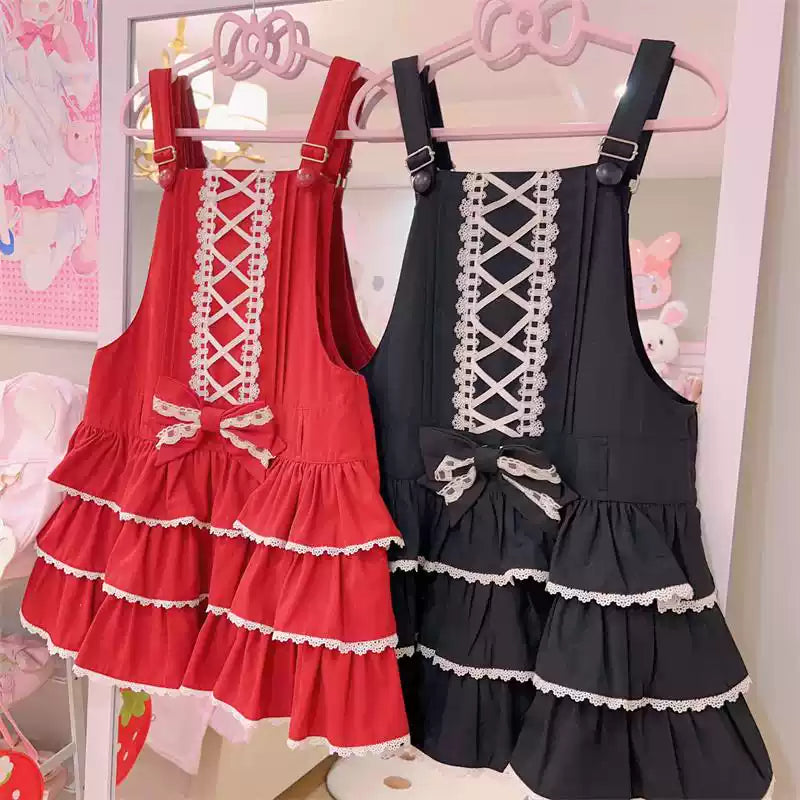 To Alice - Old School Lolita Salopette Suit Tiered Dress