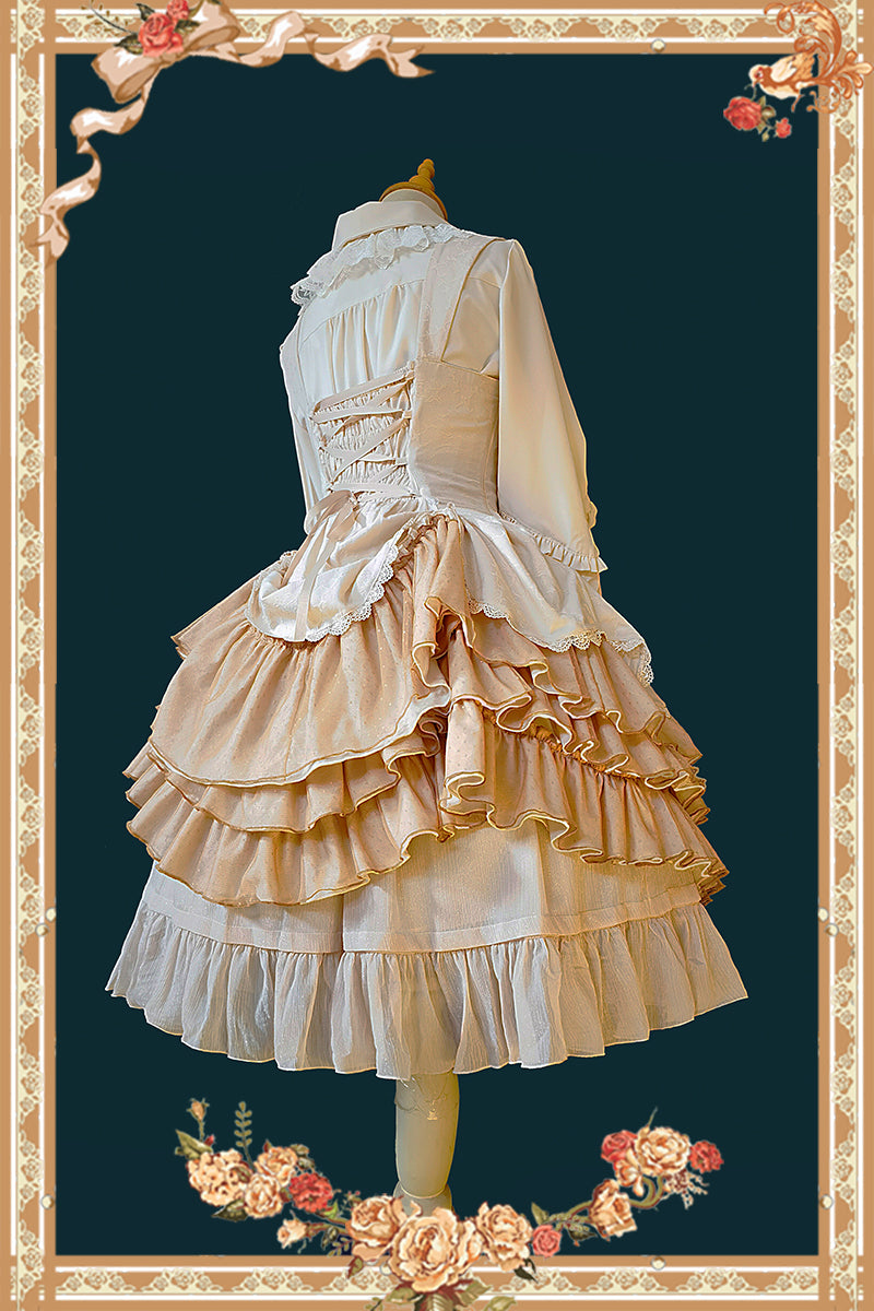 Infanta - Waltz - Classic Lolita JSK Tiered Dress with Bunny Ear Blouse
