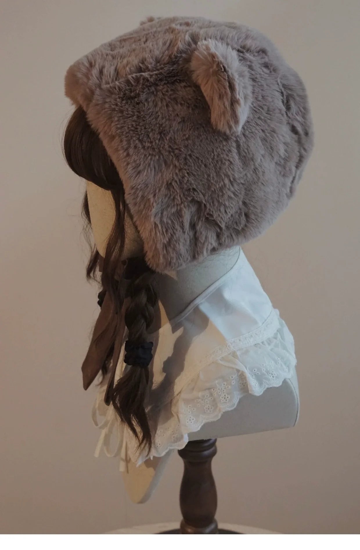 Besozealous - Winter Lolita Hat Bear Ears Hooded Hat