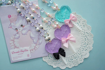 Cat Tea Party - Sweet Lolita Necklace Heart-Shaped Lollipop Necklace