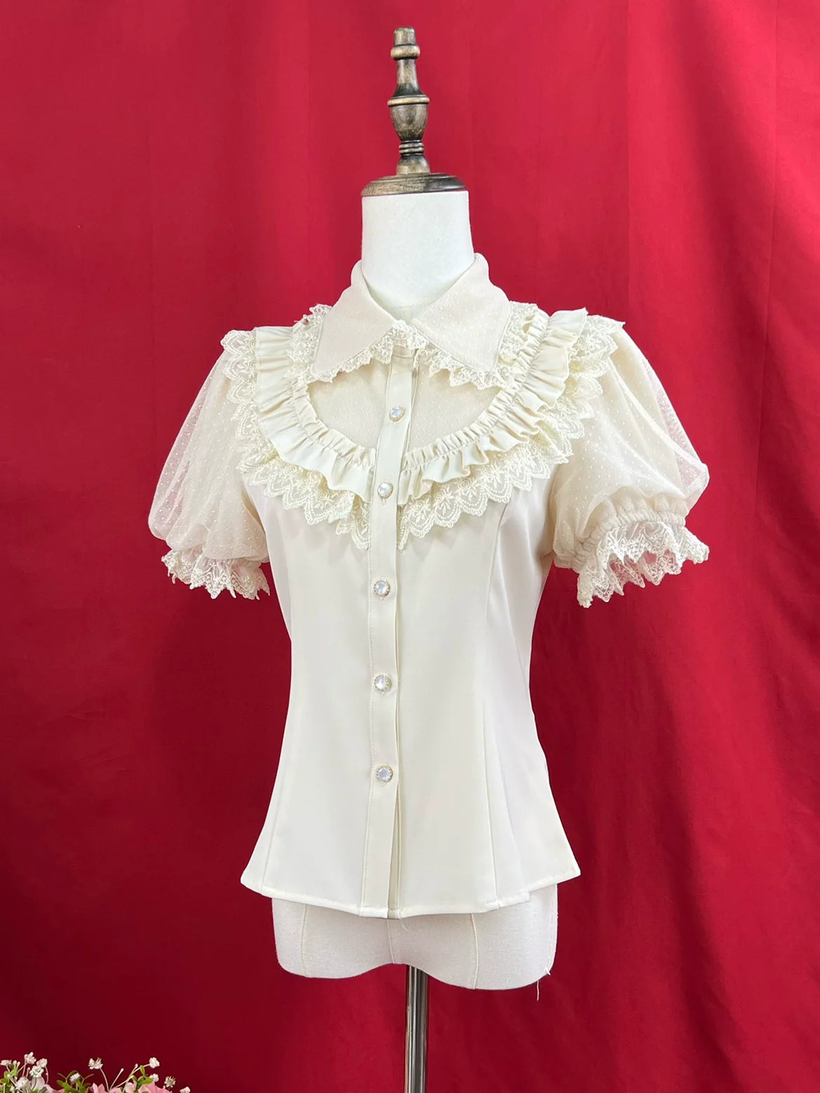 DMFS Lolita - Sweet Lolita Shirt Peter Pan Collar Blouse Detachable Sleeves