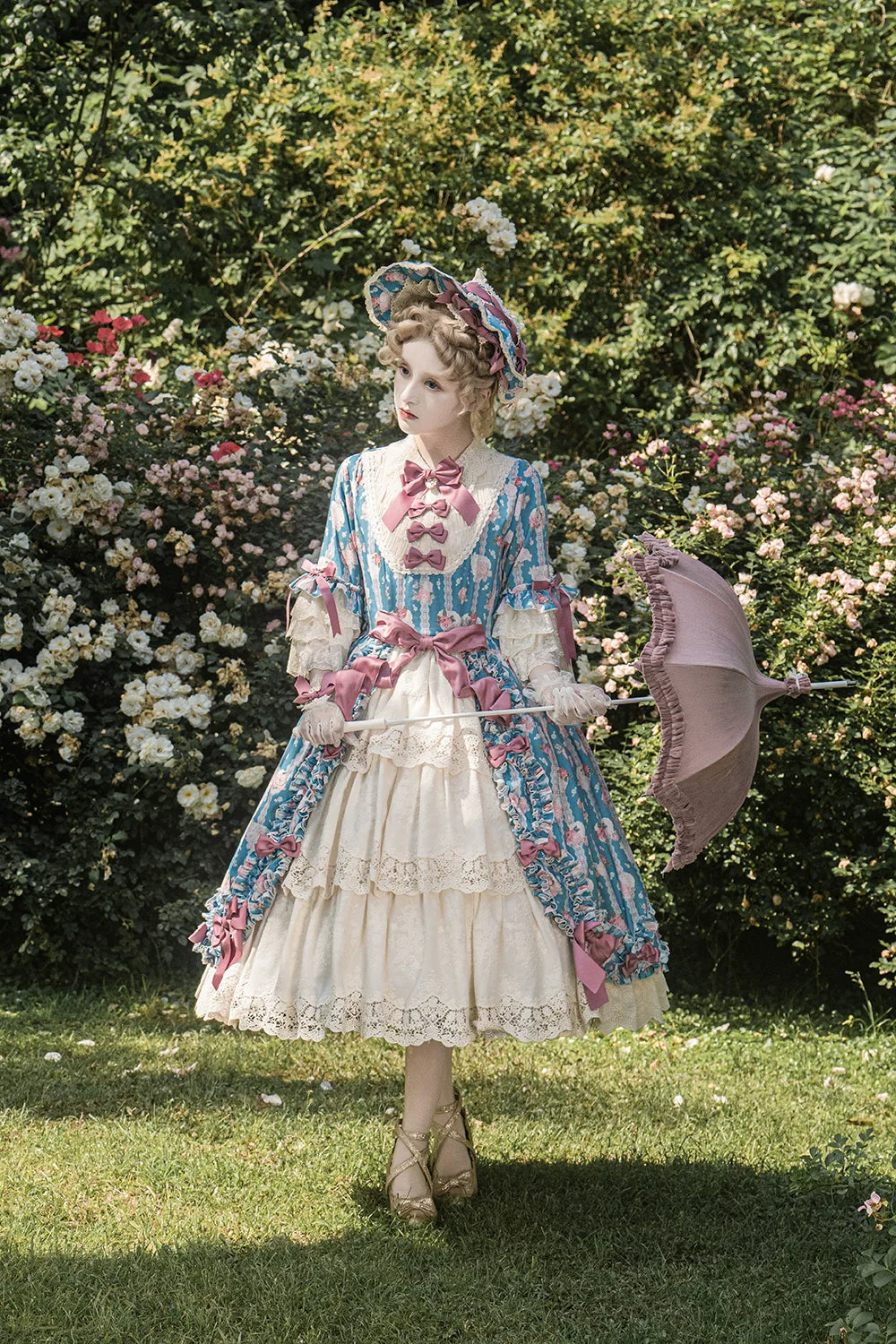 Miss Point - Lilyka Garden - Classic Lolita OP Dress Set Elegant Floral Wall Princess Sleeve