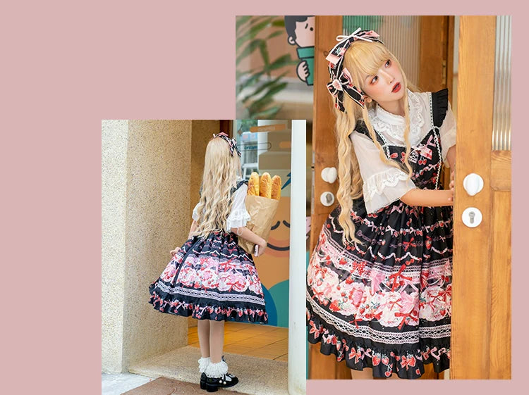 OCELOT - Sweet Lolita Lolita JSK and SK Rabbit Strawberry Dress