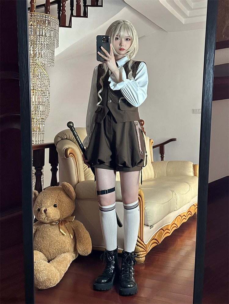 Letters from Unknown Star - Detective Rabbit Kiri - Ouji Lolita Outfits, Backpack Pants