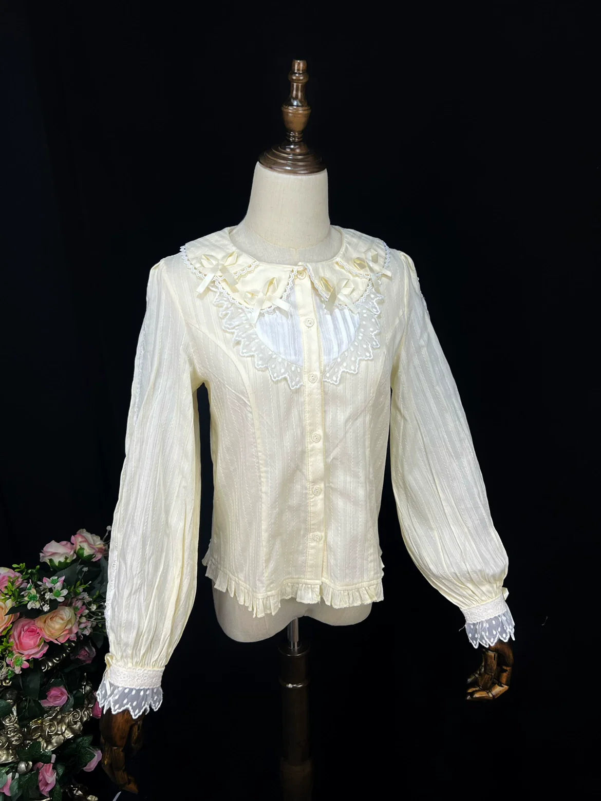 DMFS Lolita - Shank Lollipop - Cotton Lolita Blouse Doll Collar Bow Sweet Inner Top